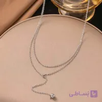 گردنبند زنانه روکش نقره طرح گوی