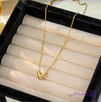 ست زنانه روکش طلا طرح حرف V
