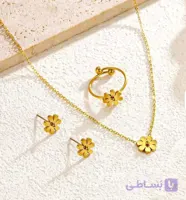 ست زنانه روکش طلا طرح گل بابونه