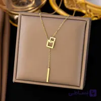 گردنبند زنانه روکش طلا طرح مربع