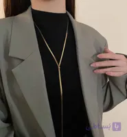 گردنبند زنانه روکش طلا مدل کراواتی