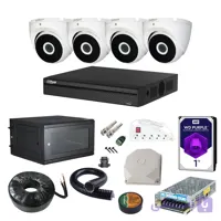 پکیج کامل 4 دوربین مدار بسته داهوا 2 مگاپیکسل HDCVI مدل  PKA2_4VM_DAHUA