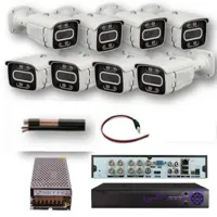 پکیج دوربین مداربسته هشت دوربینه بولت وارملایت (5 مگاپیکسلی Model AHD_8fN_5&2MP)