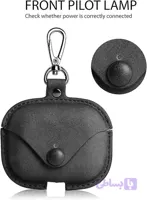 کاور محافظ چرمی ایرپاد پرو Coteetci PU Case With Hook For Apple Airpods Pro