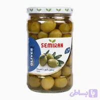 زیتون شور با هسته ویژه سمیران شیشه 670 گرمی