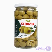 زیتون شور بی هسته سمیران شیشه 630 گرمی