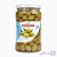 زیتون شور با هسته معمولی سمیران شیشه 670 گرمی