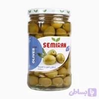 زیتون شور با هسته درشت سمیران شیشه 670 گرمی