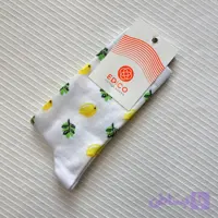 جوراب ساق بلند فانتزی لیمویی