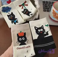 جوراب ساقدار زنانه طرح گربه