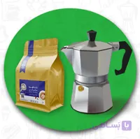 پکیج اسپرسو: موکاپات + یک بسته قهوه با تخفیف