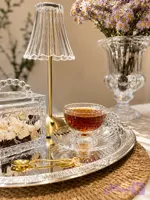 فنجان نعلبکی بلوری دسته مرواریدی | وارداتی