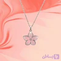 گردنبند زنانه مدل گل پنج‌ پر میناکاری کد 001