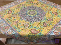 رومیزی ترمه ابریشم طرح ماهدخت کد 5 سایز 1*1