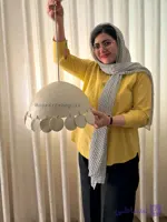 لوستر آویز پاپیه ماشه مدل صدف