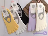 جوراب یوگا انگشتی زنانه - کش ضربدری کف استپ‌دار