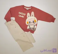 بلوز و شلوار دخترانه لبوبو آستین بلند جنس دورس