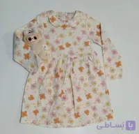پیراهن دخترانه آستین بلند کتان نخ