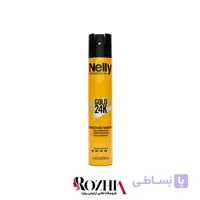 اسپری حالت دهنده مو فوق قوی براق کننده نلی مدل GOLD 24K