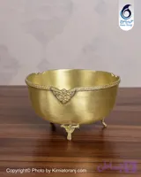 کاسه آجیل خوری لبه زهه اشکی سایز ۱ سه پایه برنجی