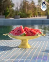 میوه خوری تکپایه قطر 26 دسته دار برنجی