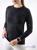 بلوز بافت گپ آستین دکمه دار زنانه لاله