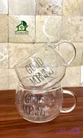لیوان چاق دسته دار طرح گود مورنینگ