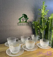 ست 12 پارچه چای‌خوری طرح شکوفه دلی گلس