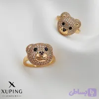 انگشتر طرح سر خرس نگیندار برند ژوپینگ