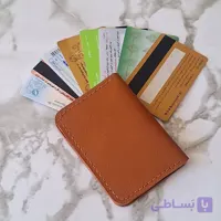 جاکارتی چرم طبیعی مدل نازک و کم جا دستدوز