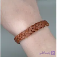 دستبند چرم طبیعی بافت پنج تایی
