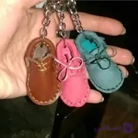 جاکلیدی چرم طبیعی بز مدل کفش