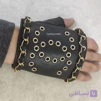 دستکش بی انگشت طرح شنل چرم طبیعی گوسفندی
