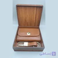 ست کادویی با جعبه چوبی جاکارتی آکاردئونی و جاکلیدی مدبردار