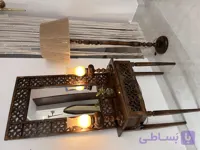 آینه و کنسول طرح سنتی تمام چوب روس عرض ۷۶سانت عمق ۳۲سانت