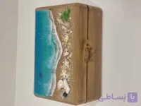 جعبه جواهرات چوب ورزین طرح دریایی خاص