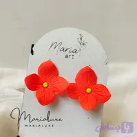 گوشواره دستساز پلیمری گل کاغذی