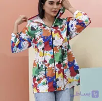 بارانی زنانه طرح آبرنگی | قیمت ویژه خوشه مد کد 10030