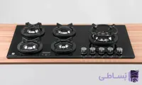 گاز صفحه شیشه ای(پنج شعله پلوپز کنار+وسط ELK-GG 5 PR)