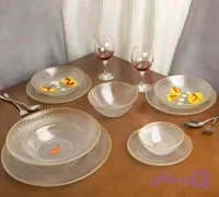 سرویس‌_‌‌پذیرایی 33 پارچه پیکسل لب طلا