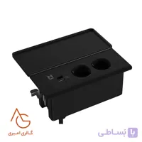 پریز TORINO توکار 2 سوکت برق (16A-2500W) یک سوکت C و A ملونی کد 10172