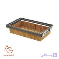 سبد حصیری ریلی داخل کمد با فرانت شیشه قابل رگلاژ آرام بند کد WS4141G