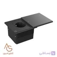 پریز ROMA توکار 1 سوکت برق (16A-2500W) رنگ Matte Black ملونی کد 10176