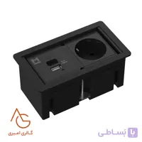 پریز PARMA توکار 1 سوکت برق (16A-2500W) یک سوکت C و A ملونی کد 10170