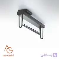 رگال سقفی ریلی داخل کمد لباس دارای ریل آرام بند کد 4307 ملونی