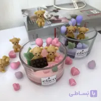 شمع دست ساز تدی تزئینی با شکلات و بادکنک