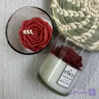 شمع لیوانی دستساز دکوراتیو طرح گل آلاله