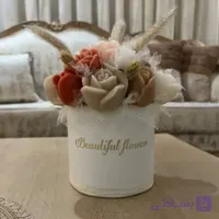 شمع باکس گل چرمی مدل Beautiful Flower (رز و لاله رنگارنگ)