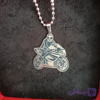 گردنبند مردانه استیل موتور رنگ ثابت اقساط 4 ماهه