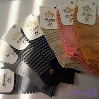 جوراب فانتزی مچی زنانه تابستانی راه راه شیشه ای نانو